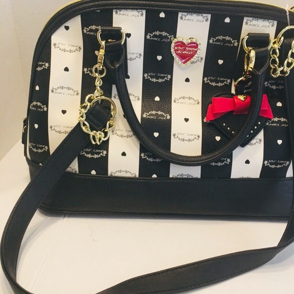 ✨SOLD✨NEW Betsy Johnson Stripe Black White Purse - Picture 6 of 8